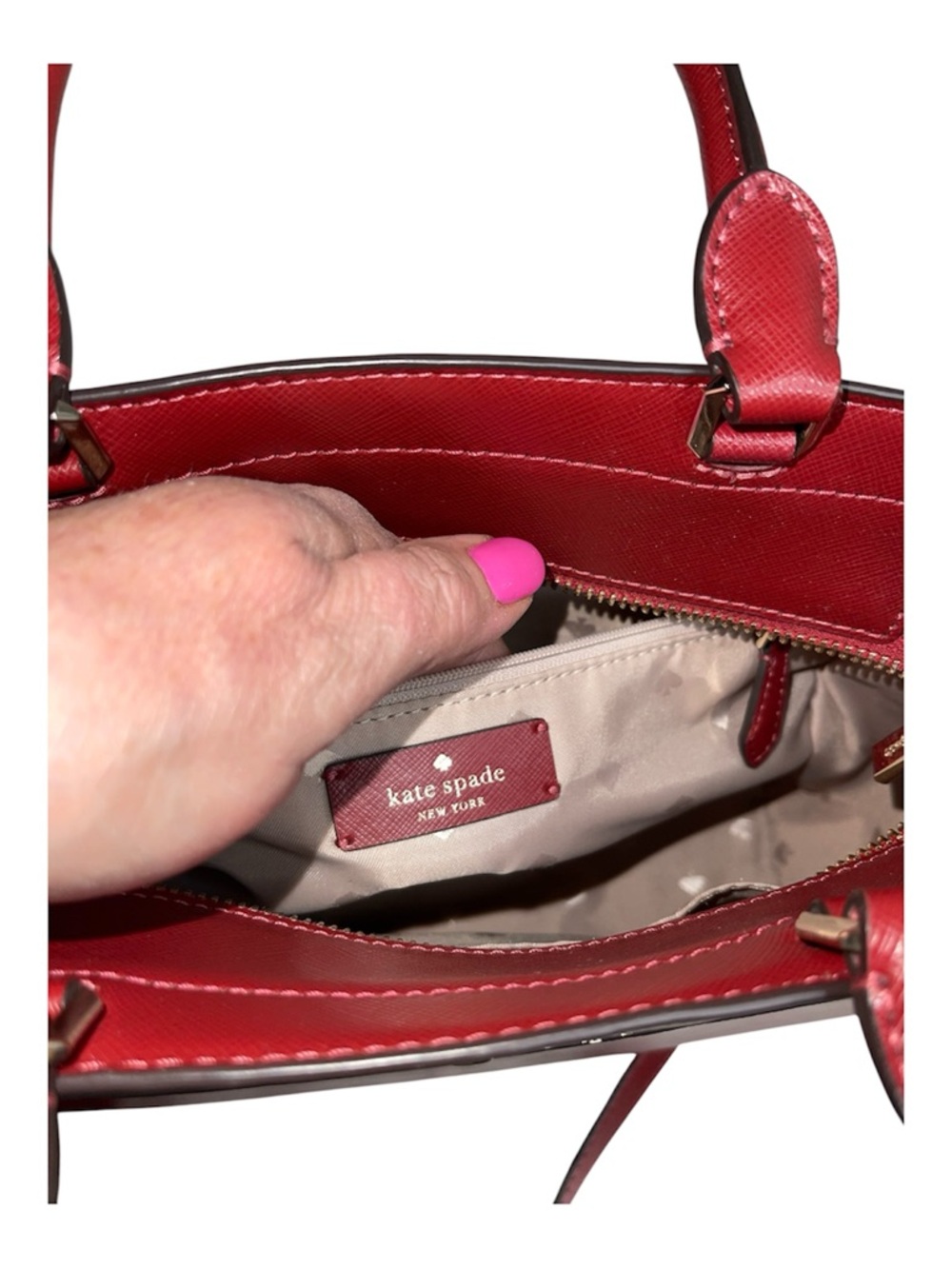 Kate Spade Staci Medium Satchel Bag Red - Picture 4 of 6